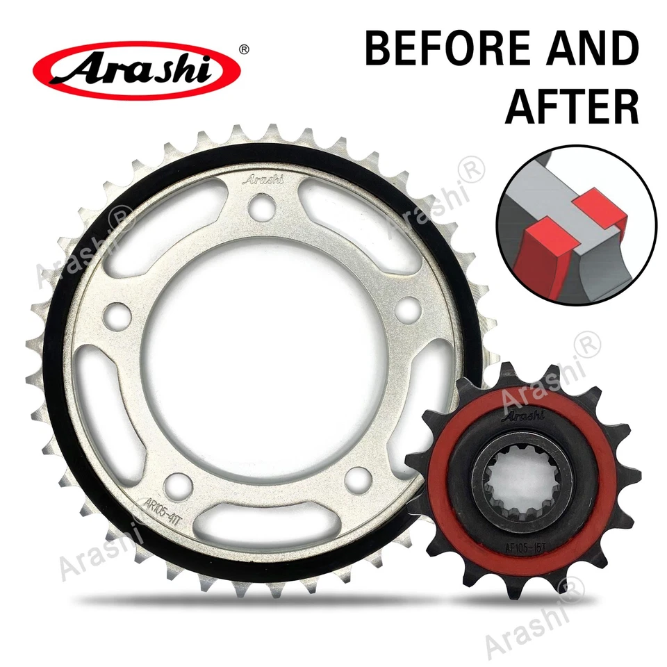 Roda dentada dianteira acolchoada de borracha 16T traseira 43T para Suzuki GSXR750 EUA 2011 - 2018 - Imagem 2 de 4