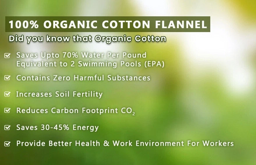 Double Brushed 100% Cotton Organic Flannel Sheet Set Deep Pocket Soft Breathable - Image 2 of 2