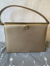 Vintage Gold Andrew Gellar 1960s Top Handle Formal Evening Bag Purse Handbag