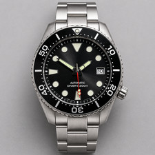 Custom Built - Black Dial Diver Style NH35 Automatic 40mm Steel Watch