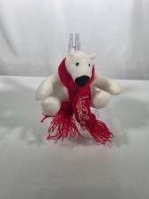 2020 Coca Cola Small Polar Bear Red Scarf Plush Toy 4 Collectible