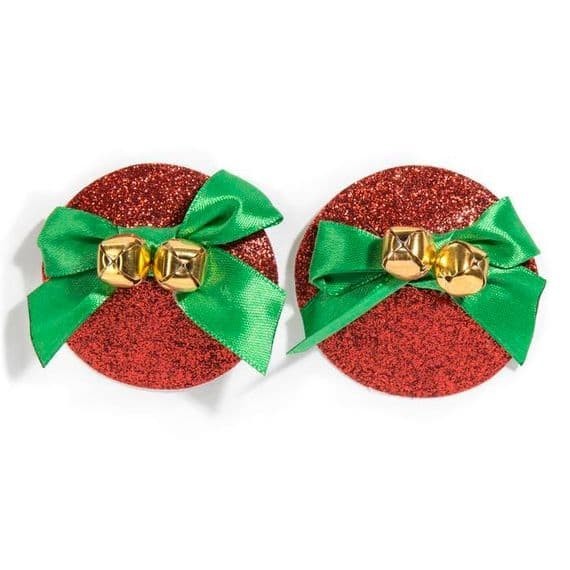 Ladies Christmas Jingle Bell Nipple Covers Pasties