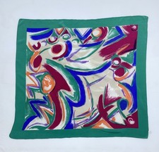 ARTISTIC women  s Silk Multicoloured Scarf 32"/36" In EXCELLENT COND