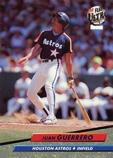 Juan Guerrero 1992 Ultra 490 Houston Astros Rookie Baseball Card