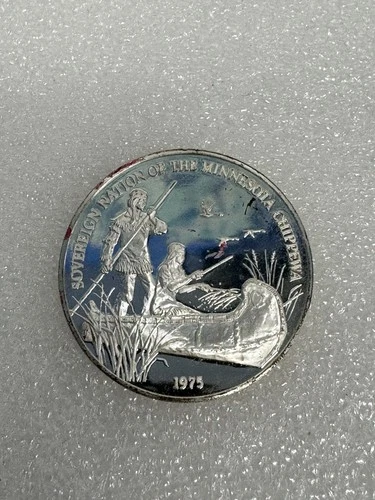 1975 Sovereign Nation, Minnesota Chippewa Indian Tribe  .999 Silver Proof Round