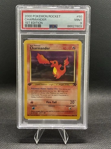 2000 Pokemon Team Rocket 1st Edition Charmander #50/82 PSA 9