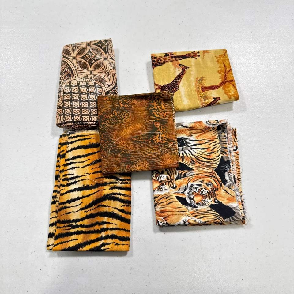 acolchado tela algodón cuartos grasa animal print marrón paquete 5 Foto 3 de 4