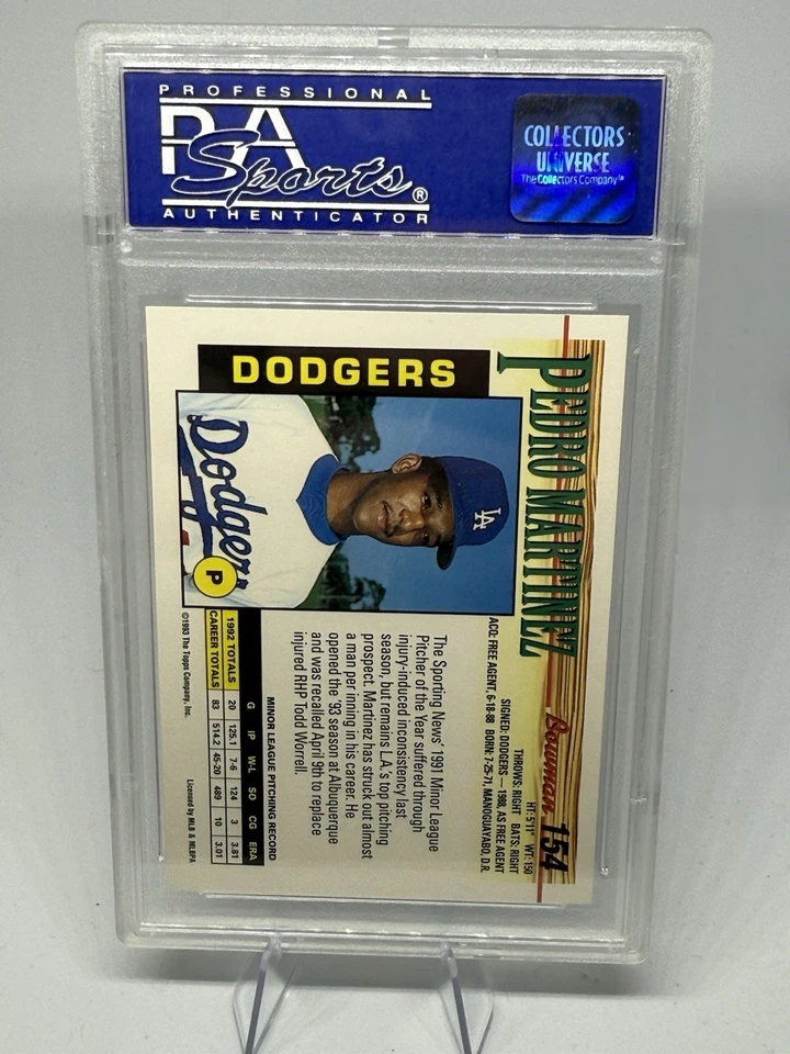 1993 Bowman Pedro Martinez #154 PSA 9 MINT HOF - Image 2 of 2