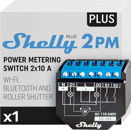 Shelly Plus 2PM | Wlan & Bluetooth 2 Kanäle Smart Relais Schalter 2 Geräte mit 1