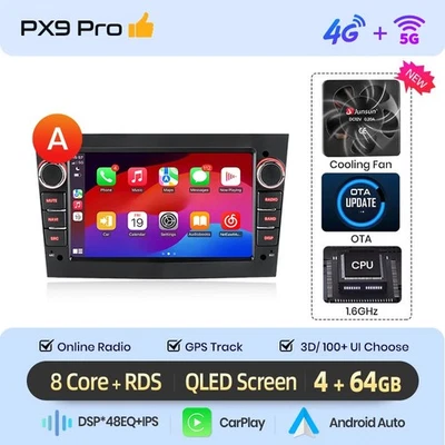 4+64GB Für Opel Corsa C/D Zafira B Astra G H Android Apple Carplay Autoradio BC - Bild 1 von 4