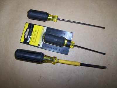 Klein Tools 601-4, 601-6 , 620-6 Cabinet-Tip Screwdriver  lot of 3