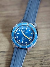 Squale Atmos Professional 40mm 500m Auto Diver Blue Dial Date Grey Rubber