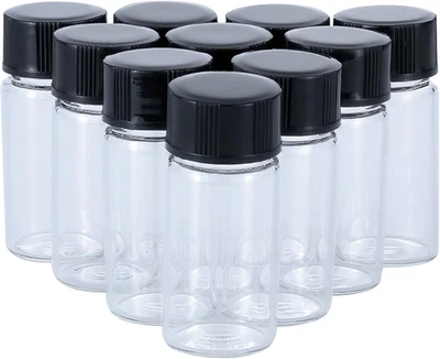 UNKNWON 10 Pack 5ml Mini Clear Glass Vials with Plastic Screw Caps for Essential Oils