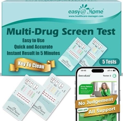 Easy@Home 12 Panel Multi Drug Test   5-Pack Multi Drug Screen