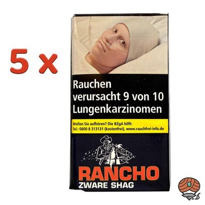 Rancho Zware Shag Zigarettentabak 5x 40g Pouch