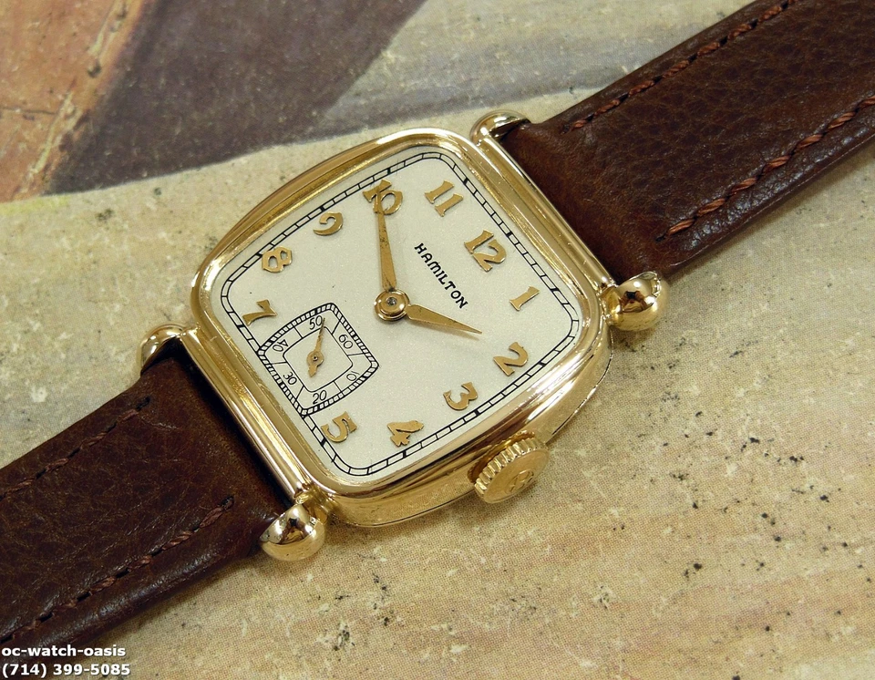 Hamilton Martin 1946 vintage, impresionante esfera plateada, reparado, 1 año de garantía Foto 4 de 4