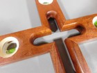Wall Mahogany Wood CHRISTIAN Cross Made from  Carpenter's LEVELS  12" X 22" X 1" — photo 7