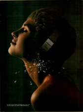 1991 Memorex Digital Stereo Headphones Shattered Diamond Blonde VINTAGE PRINT AD