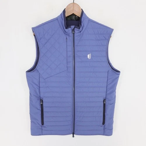 Greyson Yukon Vest Mens M Blue Quilted Full Zip Pockets Golf Copt Logo - product listing photo