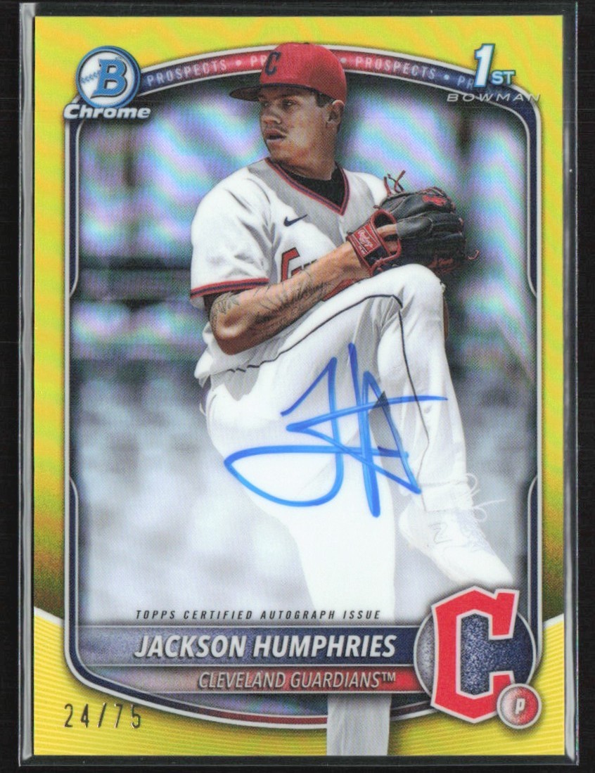 Jackson Humphries 2025 Bowman Chrome Yellow Refractor Auto /75 #CPA-JHU