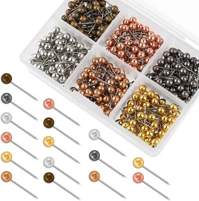 MARKE HARIENDNY 480 Stück Karte Nagel Pinnadeln 14mm Bunt Rundkopf Stecknadeln Edelstahlspitze