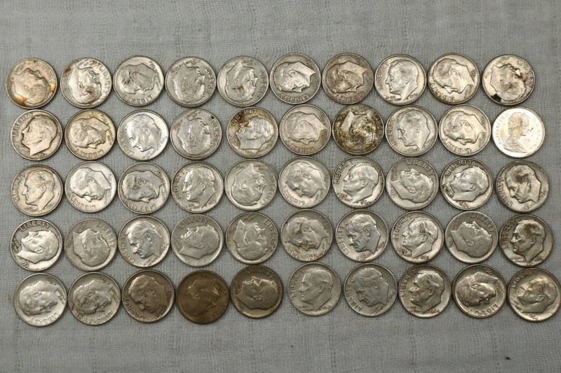 NobleSpirit (AB) Valuable 90% Silver From Mercury 10¢ Face Value = $5 Lot 13
