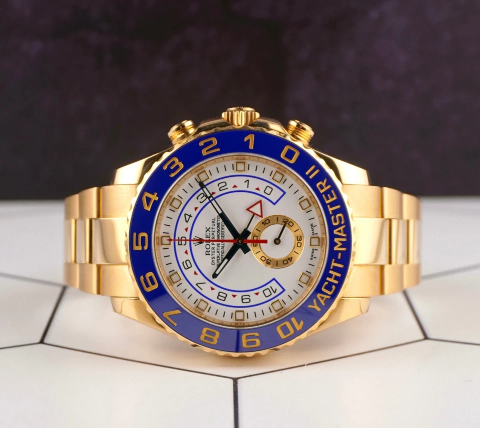 Rolex Yacht-Master II 44mm Oyster Perpetual 18k Yellow Gold White Dial 116688 - Image 2 of 4