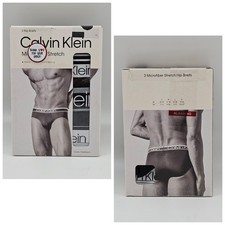 3 Pack Calvin Klein Men  s S M L XL Underwear Micro Stretch Hip Briefs Assorted
