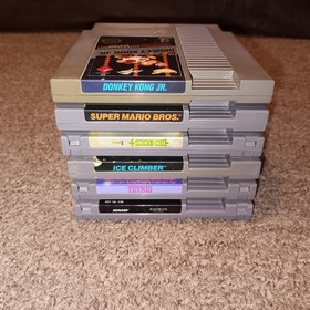LOT OF 6 NES NINTENDO GAMES = SUPER MARIO DONKEY KONG JR CASTLEVANIA ICE CLIMBER