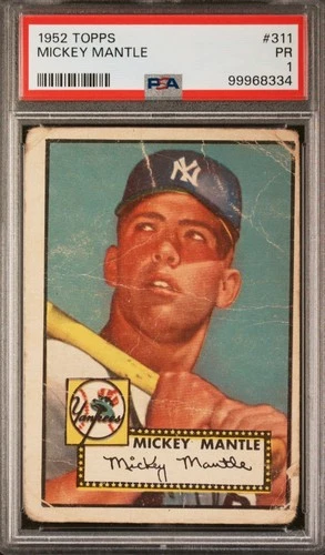 1952 Topps Mickey Mantle Number 311  PSA 1