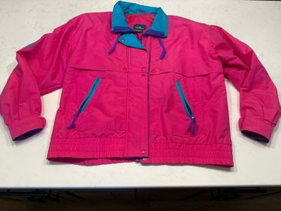 Vintage 80 s Cabin Creek Women s Size: XL  Windbreaker Jacket Magenta & Turq.