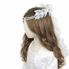 Kopfschmuck Kommunion Haarschmuck Haargesteck Haarkranz zum Kommunionkleid *01