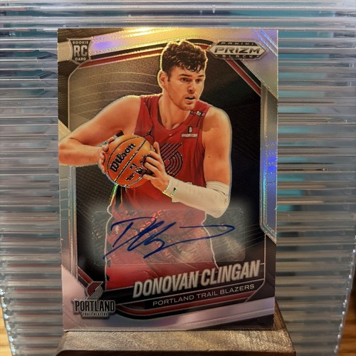 2024-25 Panini Prizm Black Donovan Clingan SILVER PRIZM ROOKIE AUTO RC #131 SP