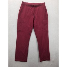 Mandala Cargo Scrub Pants Large Burgundy Maroon Equa-Tek Stretch Medical Uniform
