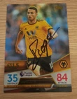 Genuine Hand Signed Diogo Jota Wolves Match Attax Ultimate 2018/19 Card