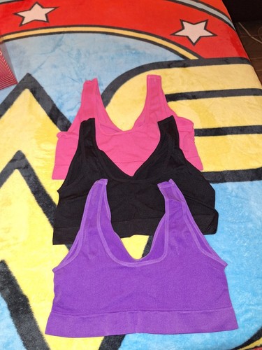 Womens Mix Color Set Of 3 Seamless Wireless No Padding Bra Fits XL - Picture 2 of 9