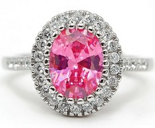 3CT Treated Pink Sapphire Topaz 925 Sterling Silver Ring Jewelry Sz 7 MK1-9