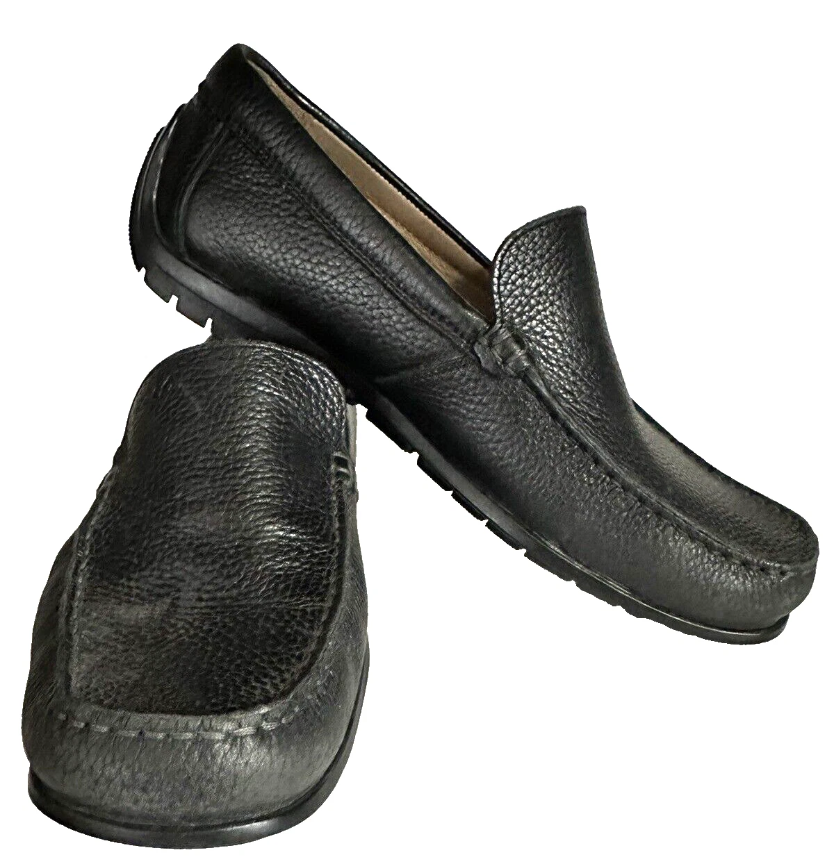 Mocassini Ecco da uomo 42 EU 8 8 5 US nero in pelle moc scarpe slip on in pelle