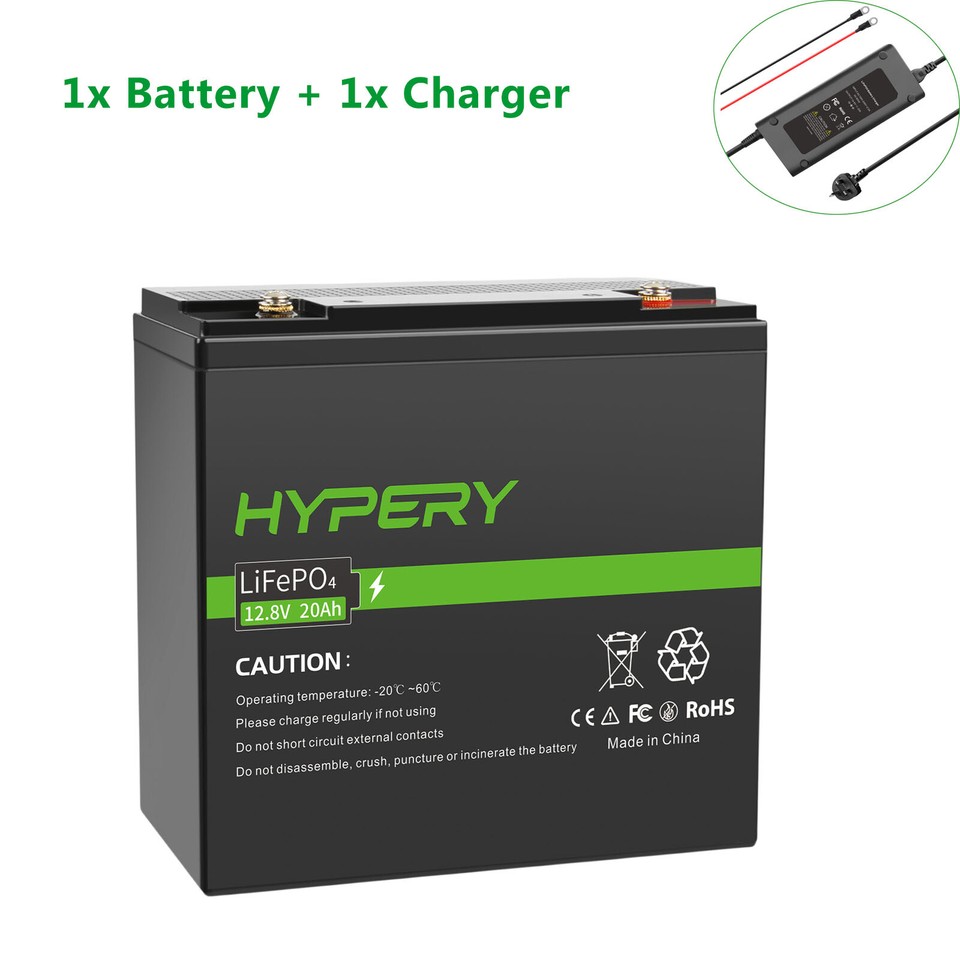 LiFePO4 12V 20Ah Lithium Leisure Battery BMS Solar RV Boat Camping