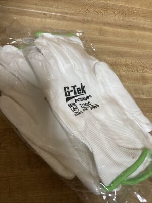 3 Pairs G-Tek Industrial Safety Work Gloves Polyurethane Palm Coated Medium New