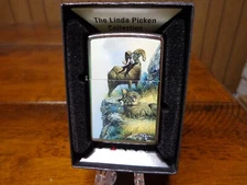 LINDA PICKEN 2 BIGHORN SHEEP ZIPPO LIGHTER MINT IN BOX