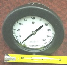 Ashcroft Duragauge 0-100 PSI 4" PANEL MOUNT 316 Tube/socket , NEW  