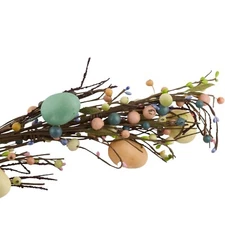 Easter Spring Garland Swag Vine Twig 66" Eggs Berries Pastel Pink Blue Green