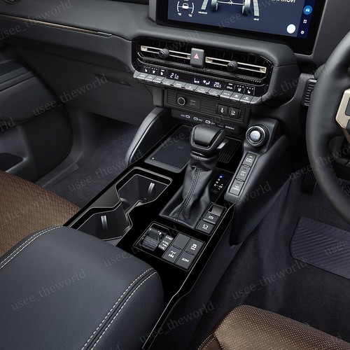 Black Center Control Gear Shift Panel Cover For Toyota Land Cruiser Prado 2024+ - Picture 7 of 8