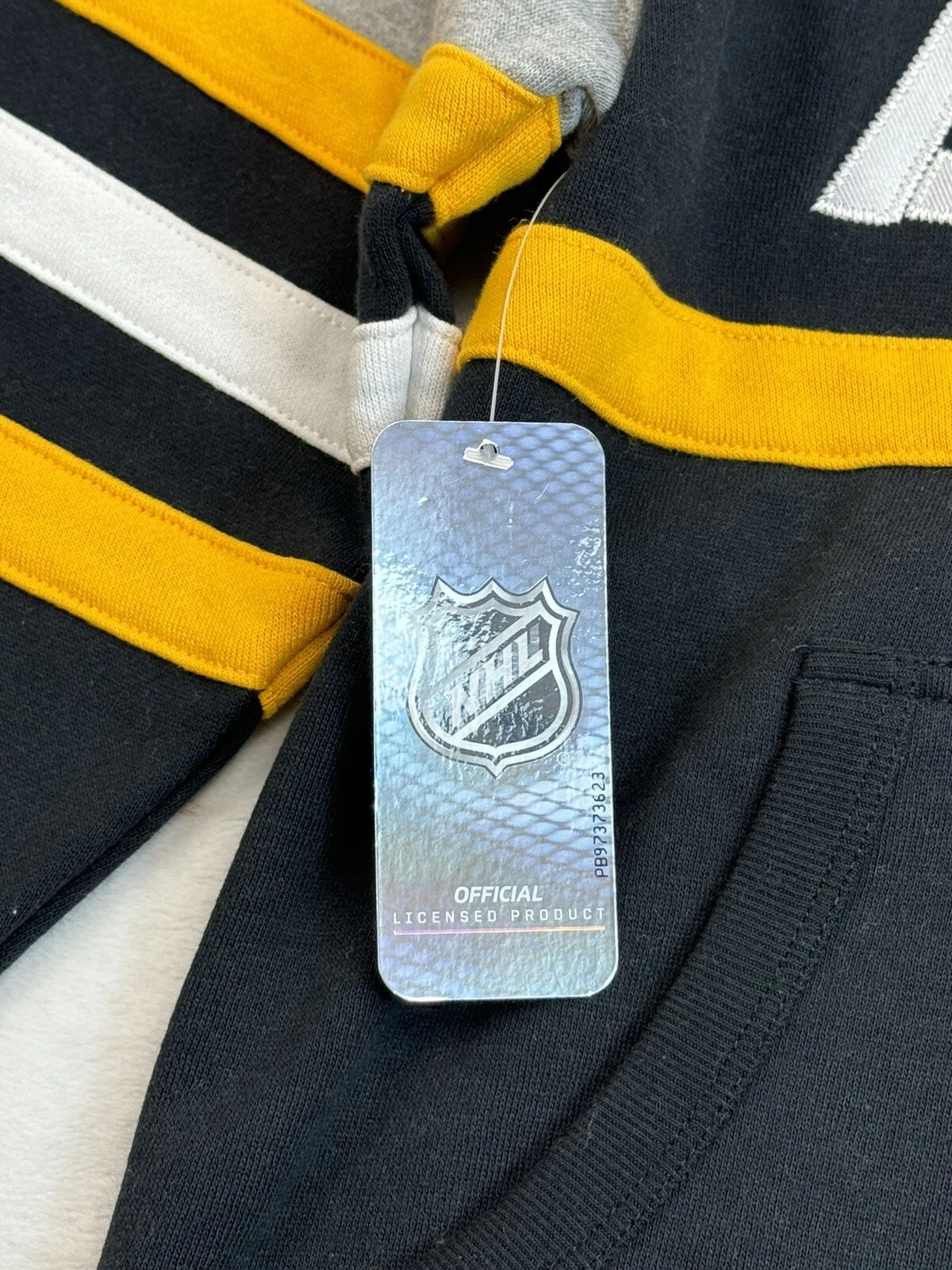 COACH Felpa con cappuccio pullover da allenatore Boston Bruins nero Mitchell & Ness taglia media