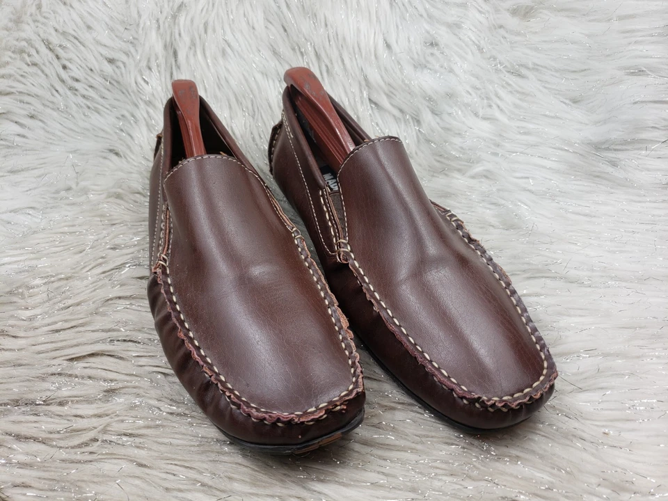 Zapatos Mocasines Informales MADDEN by Steve Madden 'Azul Marino' Sin Cordones Cuero Marrón Talla 9 Foto 4 de 4