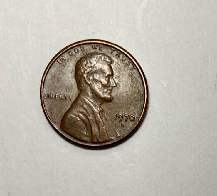 1970-D No Initials Lincoln Memorial Floating Roof One Cent Penny US