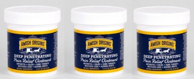 Amish Origins Deep Penetrating Pain Relief Ointment Aches Arthritis 3.5oz ~ 3PK