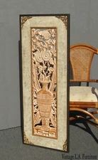 Ornate Carved Wood Floral "Ancient Vases" Decorative Wall Panel Picture