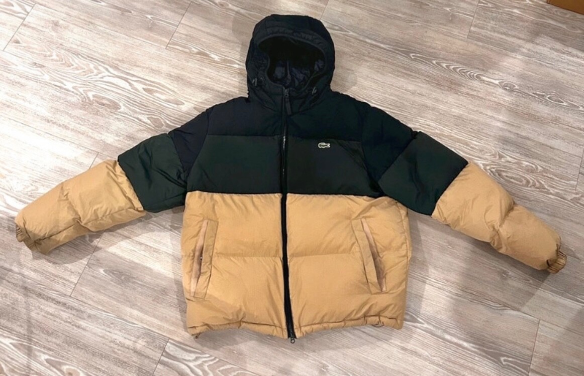 Lacoste Men's Multi Puffer Jacket cream/green/navy UK